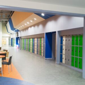 modern school hallway